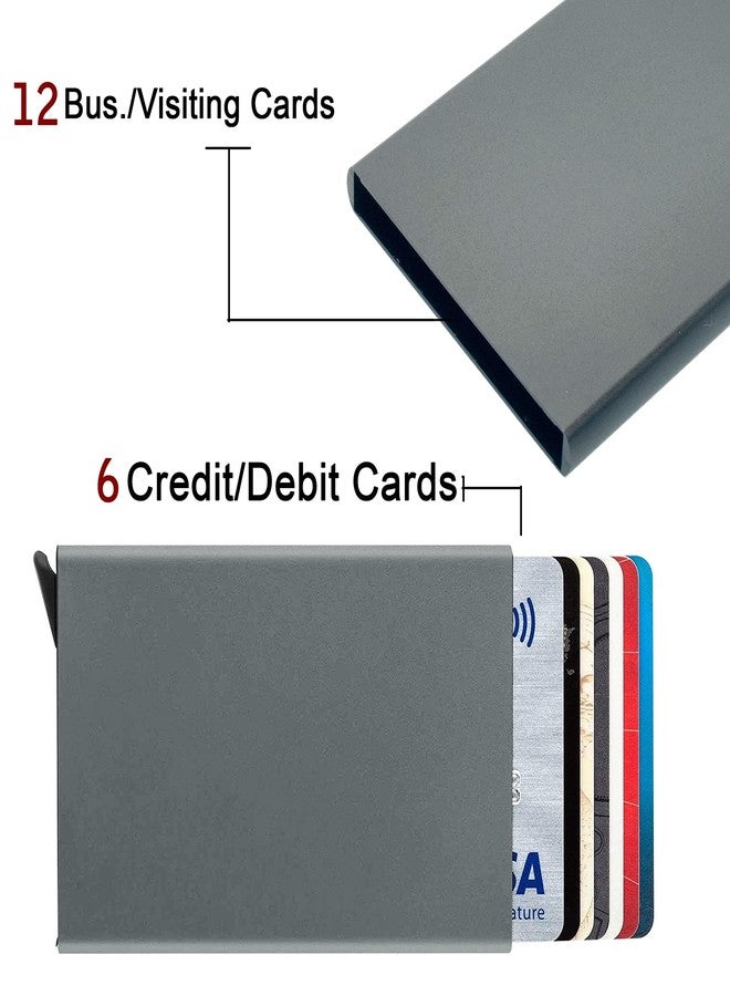 Stealodeal Grey Smart Minimalist Slim RFID Blocking Credit Card Holder Pop Up Wallet for Men & Women - Image 3